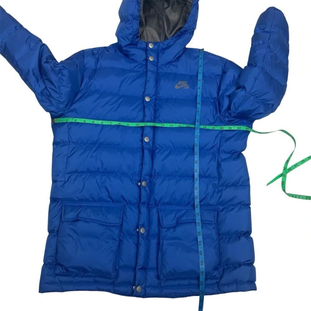 Nike SB Down Jacket Youth XL Blue Skateboarding Snap Zip Quilted Puffer 13-15